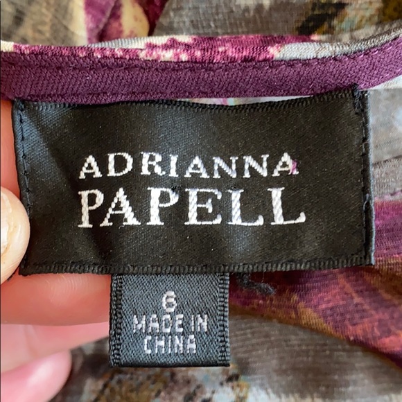 Adrianna Papell Knit Jersey Feather Print Dress - Picture 12 of 13